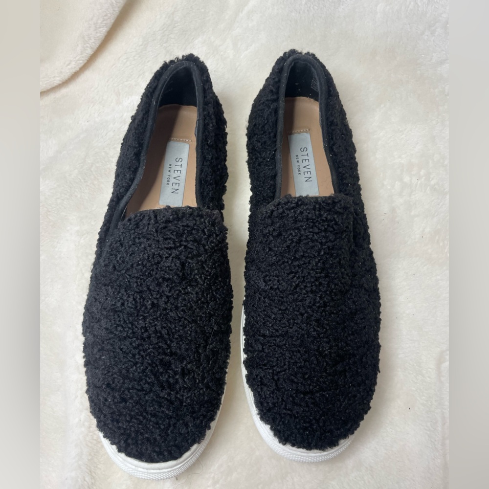 NEW Steven New York Sneaker Kimbel Faux Shearling Slip-On Black 5.5 G 710 - Picture 8 of 11
